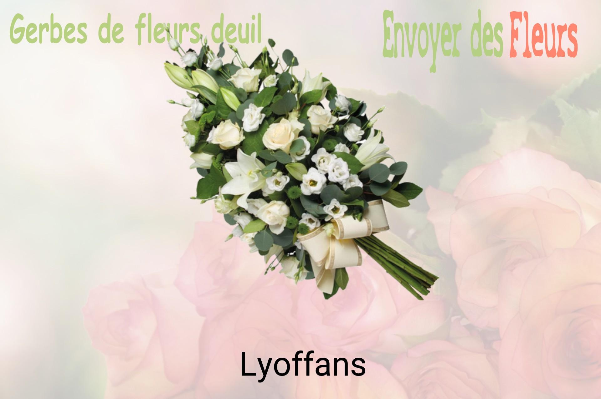 Gerbe de fleurs de deuil livrée à Lyoffans